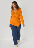 Ring Embellished Faux Wrap Top