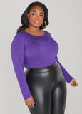 Plus Size Basic Long Sleeve Jersey Tee
