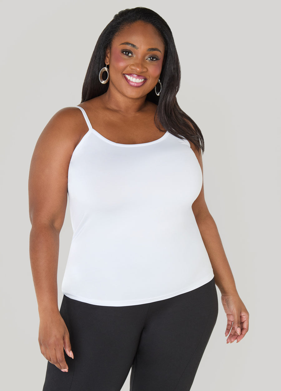 Plus Size Adjustable Stretch Knit Cami Top