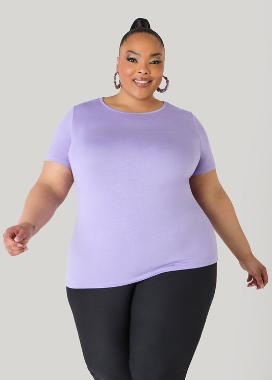 Plus Size Short Sleeved Tee Basic T Shirt Essential Top Jersey Tee