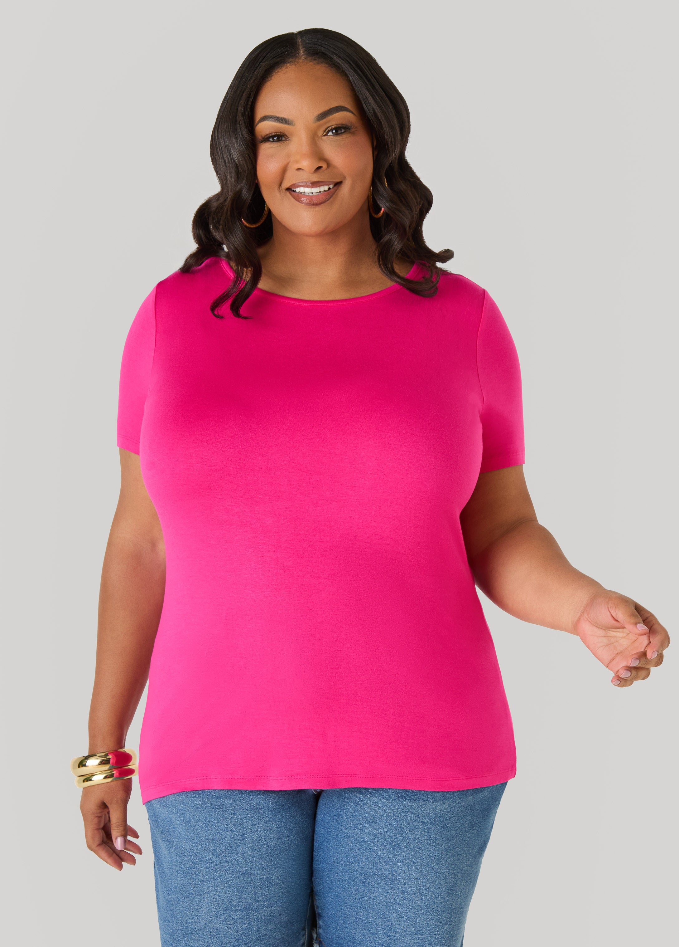 Plus Size The Basic Crewneck Jersey Tee