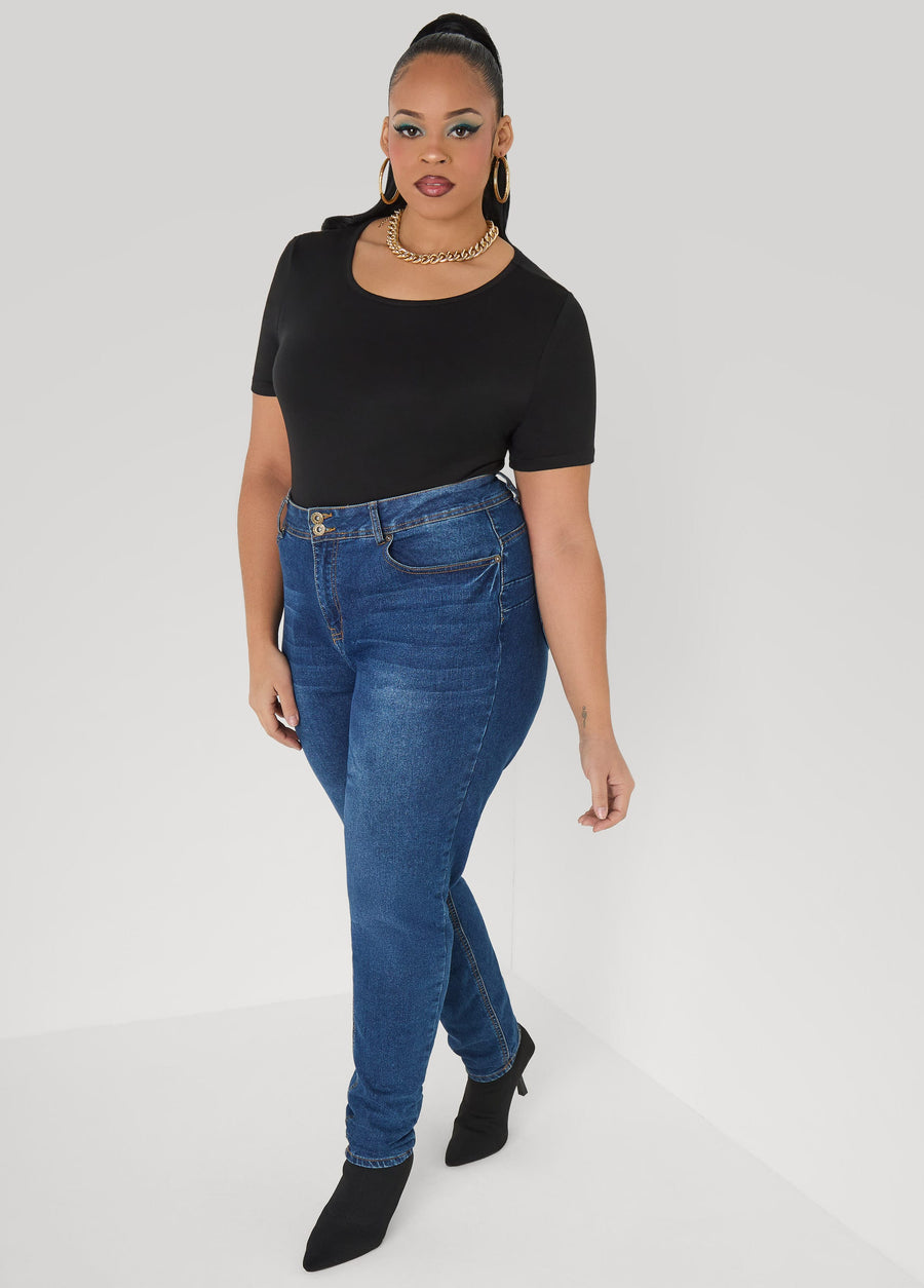 Plus Size Short Sleeve Tee Basic T Shirt Essential Top Jersey Tee
