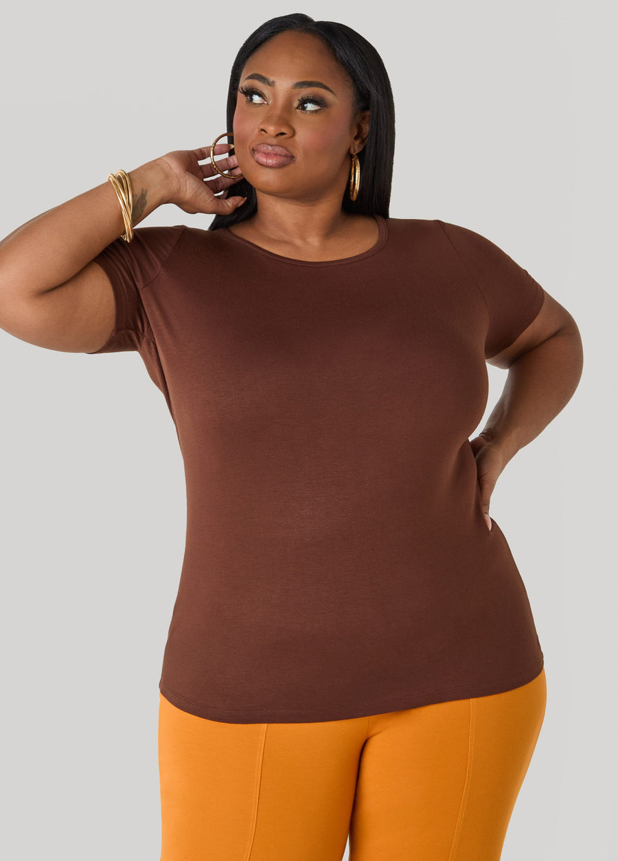 Plus Size Short Sleeve Tee Basic T Shirt Essential Top Jersey Tee
