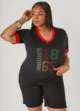 Plus Size Crystal Juneteenth Tee Shirt Plus Size 1865 Graphic T Shirt
