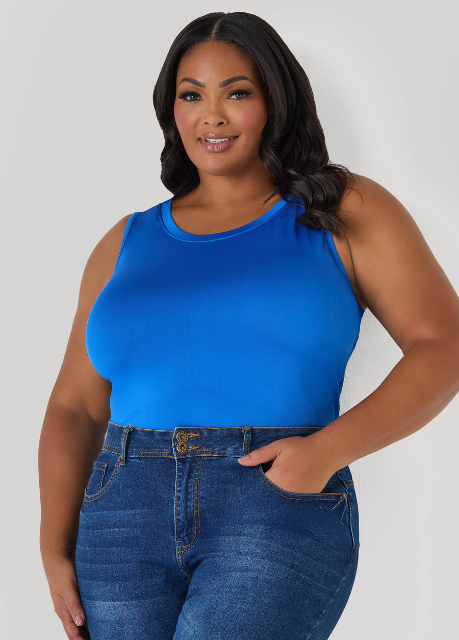 Plus Size Chic Sleeveless Stretch Knit Cami Tank Top