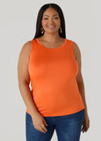 Plus Size Chic Sleeveless Plus Size Slinky Knit Cami Tank Top