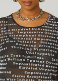 Flocked Affirmations Mesh Tee