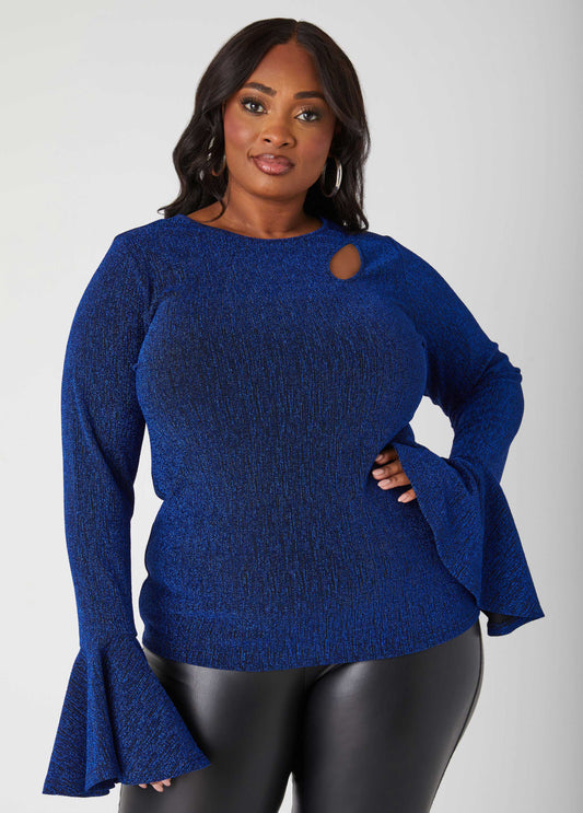 Metallic Cutout Knit Top