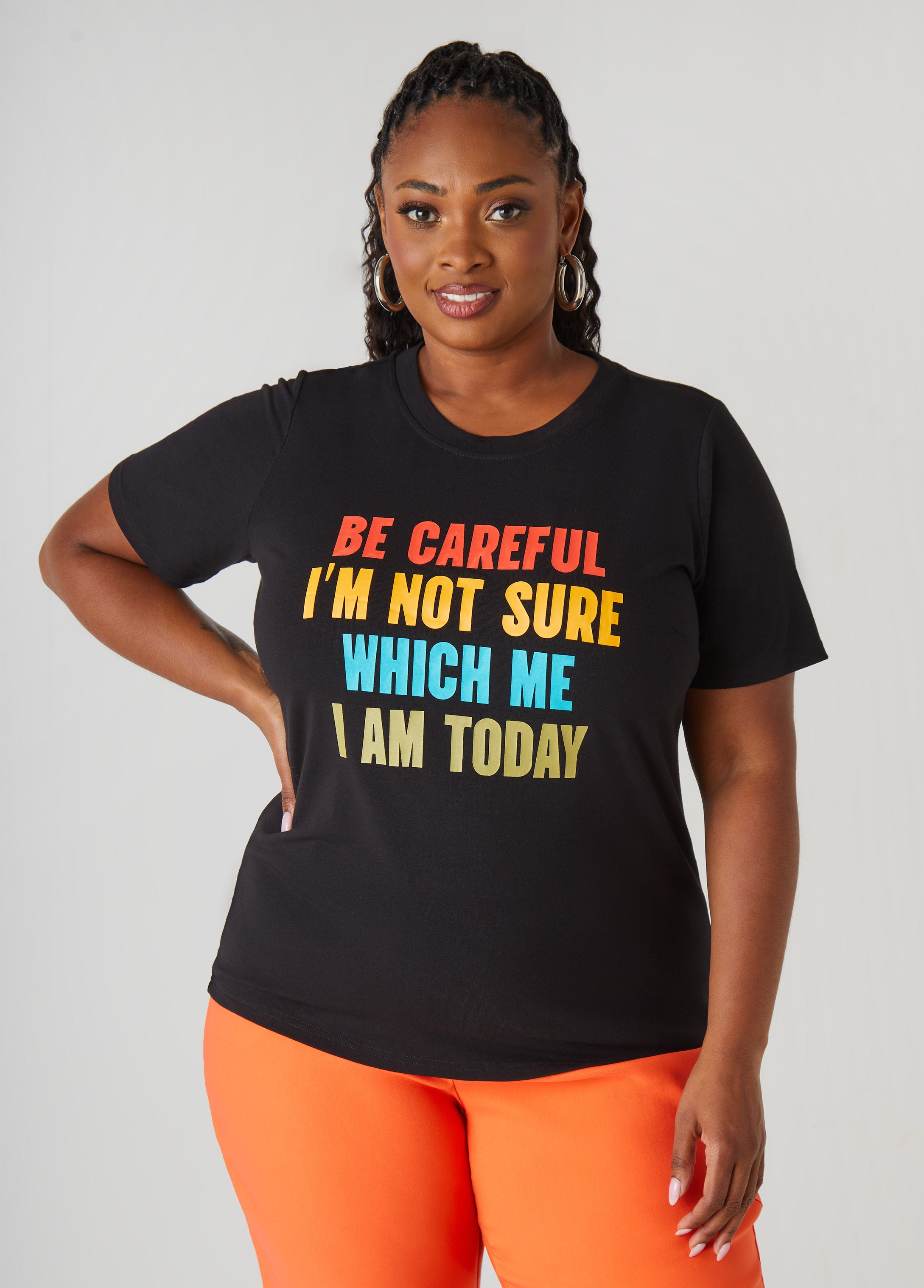 Plus Size Be Careful Graphic Tee