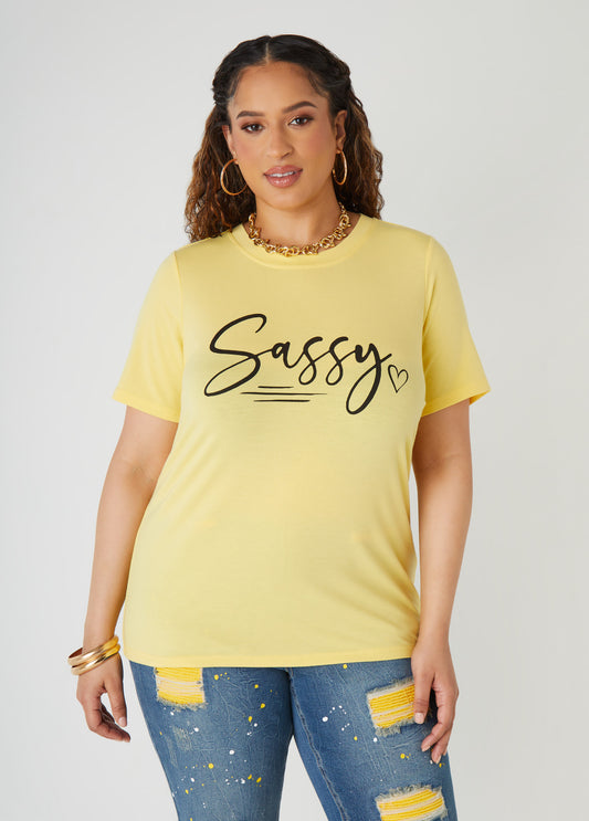 Plus Size Sassy Graphic Tee