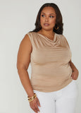 Plus Size Cowl Neck Top Plus Size Knit Tank Plus Size Knitted Top