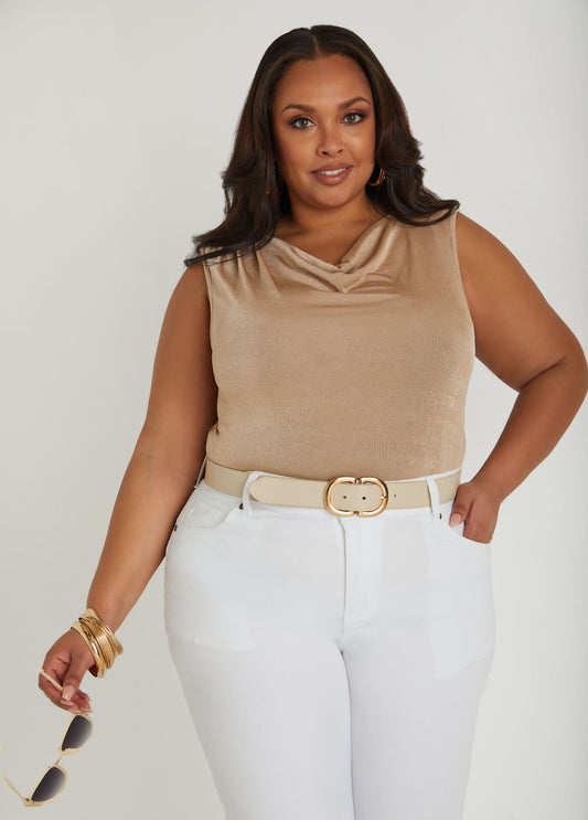 Plus Size Cowl Neck Top Plus Size Knit Tank Plus Size Knitted Top