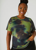 Plus Size Tie Dyed Mesh Tee