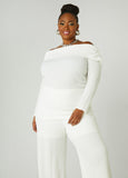 Plus Size Textured Off The Shoulder Top