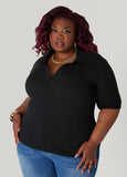 V Neck Ribbed Top