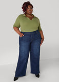 V Neck Ribbed Top