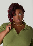 V Neck Ribbed Top