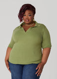 V Neck Ribbed Top
