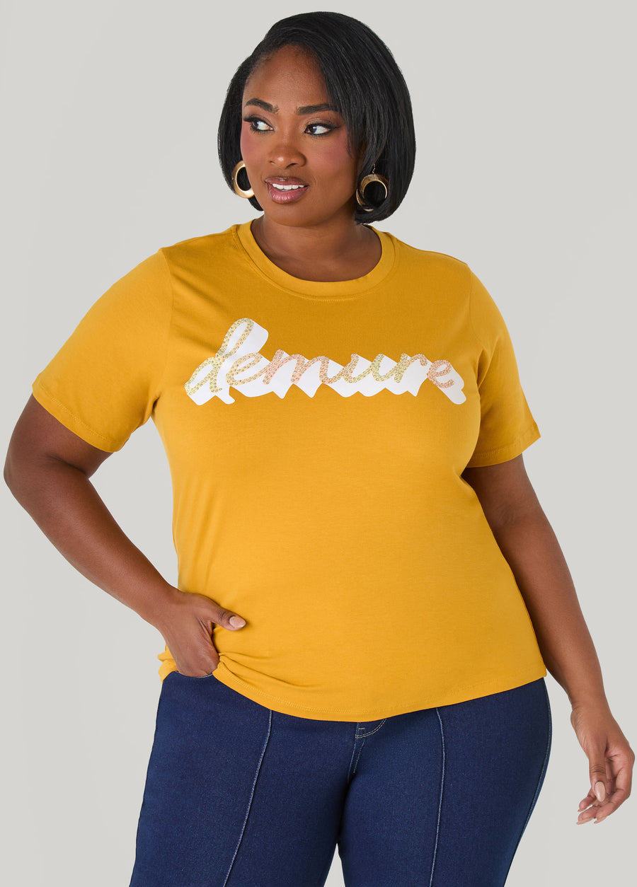 Demure Crystal Graphic Tee