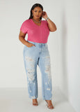 Sequined Metallic Jersey Tee