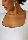 Square Neck Crystal Tee