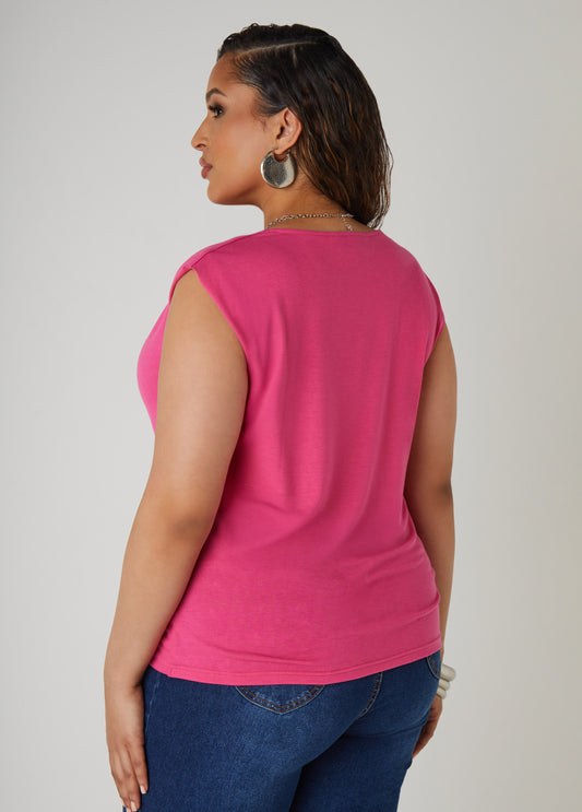 Faux Wrap Jersey Top
