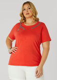Sequin Leaf Applique Tee