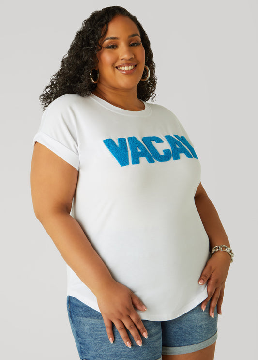 Plus Size Vacay Applique Tee