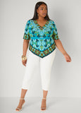 Floral Print Point Hem Top