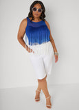 Fringed Mesh Paneled Top