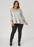 Marled French Terry Babydoll Top
