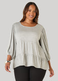 Marled French Terry Babydoll Top