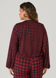 Houndstooth V Neck Top
