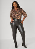 Cuffed Leopard Print Shirt