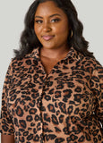 Cuffed Leopard Print Shirt
