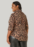 Cuffed Leopard Print Shirt