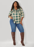 Button Plaid Shirt
