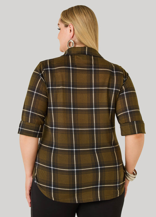 Plaid Cuffed Shirt