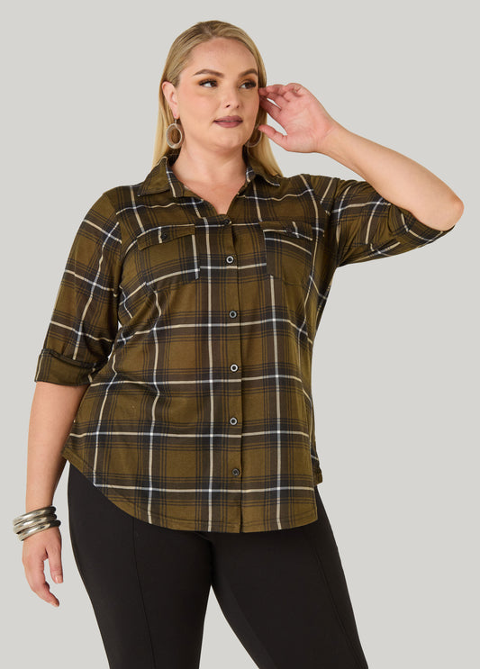 Plaid Cuffed Shirt