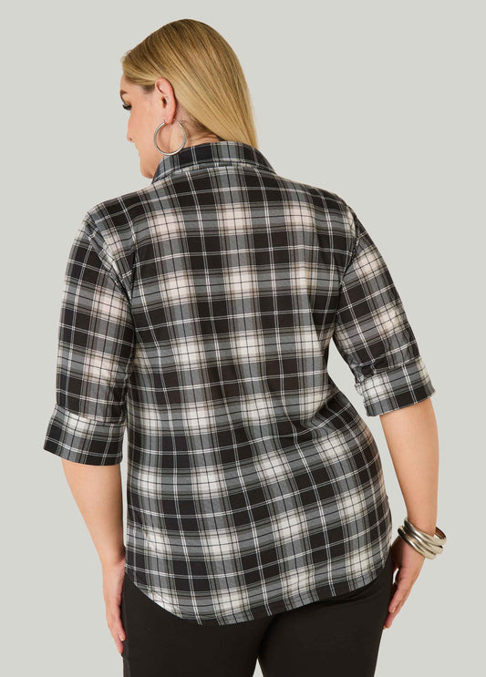 Plaid Button Front Shirt