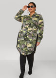 Houndstooth And Camo Print Shirt