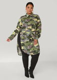 Houndstooth And Camo Print Shirt