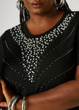 Faux Pearl And Crystal Jersey Tee