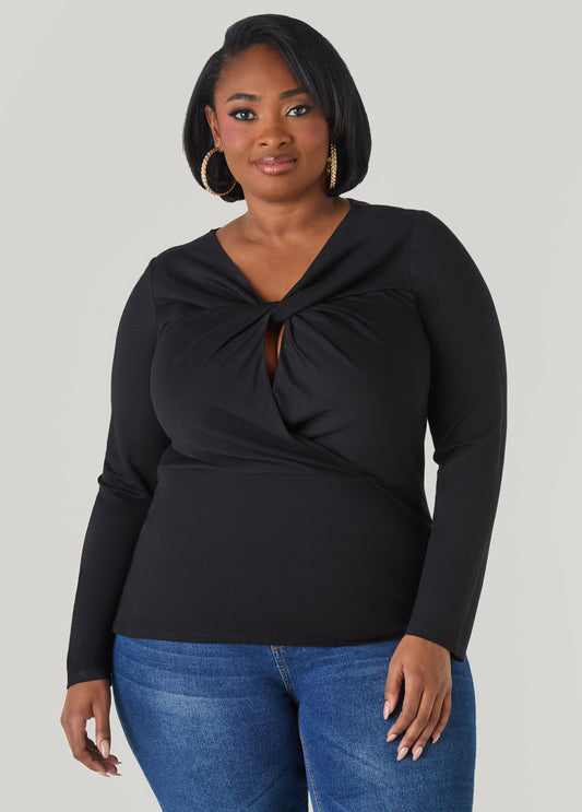 Twist Front Cutout Top
