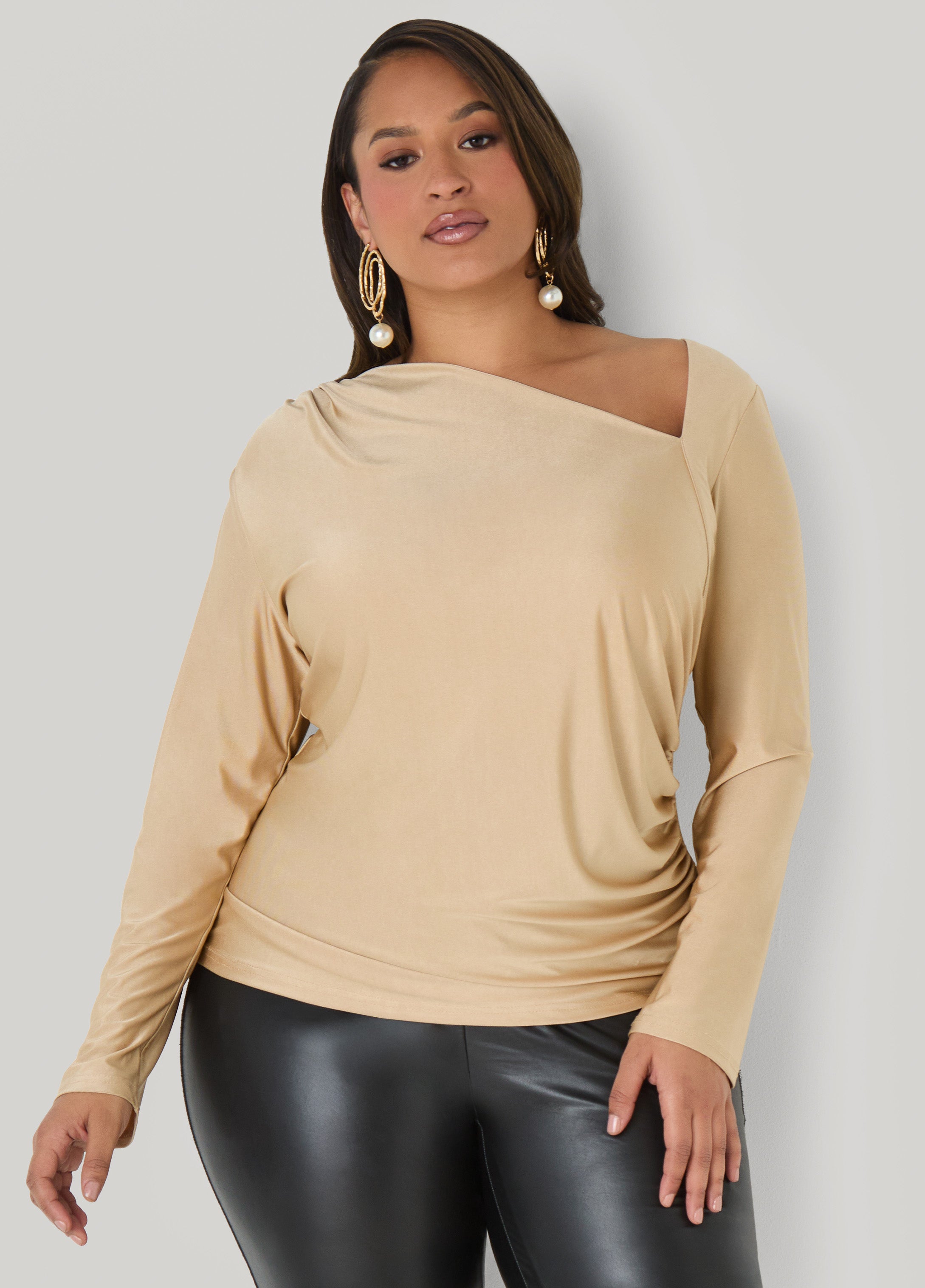 Ruched Asymmetric Top