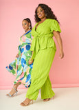 Plus Size knit top plus size peplum tops wrap tops matching set