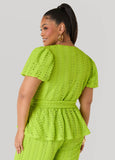 Textured Faux Wrap Top