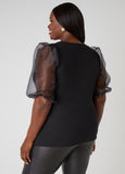 Embellished Puff Sleeved Top