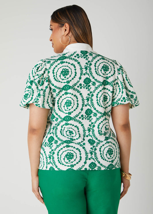 Puff Sleeved Floral Print Shirt