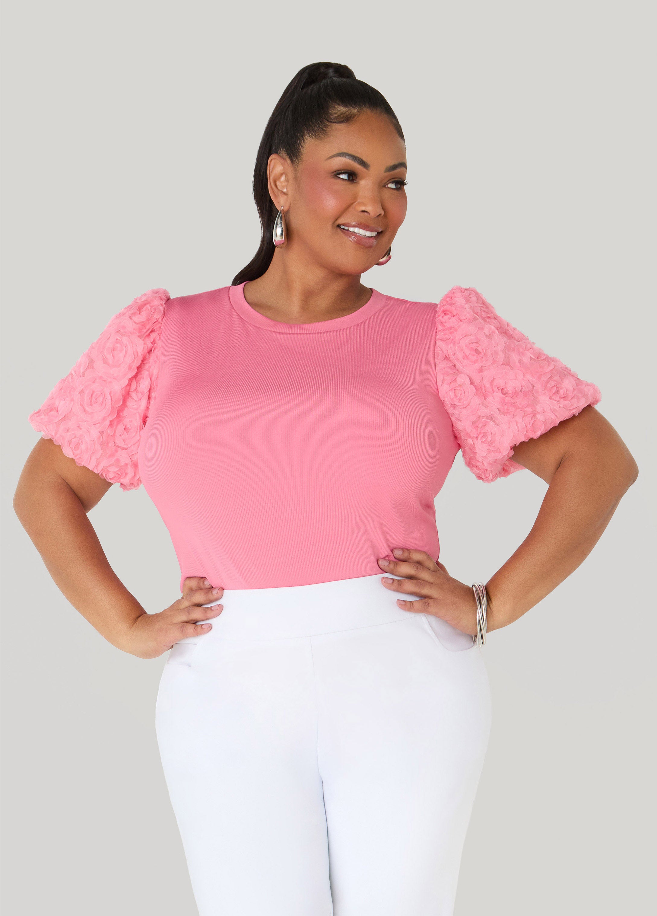 Rosette Puff Sleeved Top